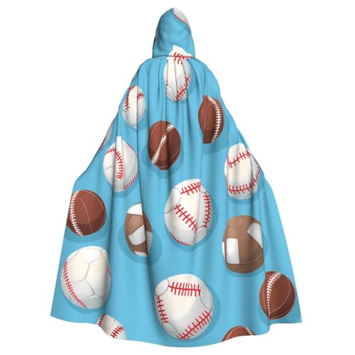 BROLEO Baseball-, Basketball-, Fußball-, Hockey-Druck, Halloween, Erwachsenen-Kapuzenumhang, ohne Reißverschluss, bequem für Kostümpartys BROLEO Baseball-, Basketball-, Fußball-, Hockey-Druck, Halloween, Erwachsenen-Kapuzenumhang, ohne Reißverschluss, bequem für Kostümpartys von BROLEO