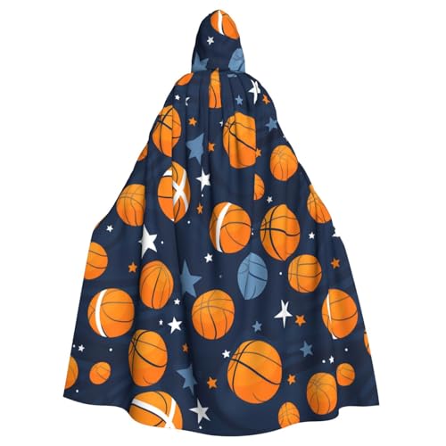 BROLEO Basketball-Sportdruck, Halloween-Umhang mit Kapuze, ohne Reißverschluss, bequem für Kostümpartys BROLEO Basketball-Sportdruck, Halloween-Umhang mit Kapuze, ohne Reißverschluss, bequem für Kostümpartys von BROLEO