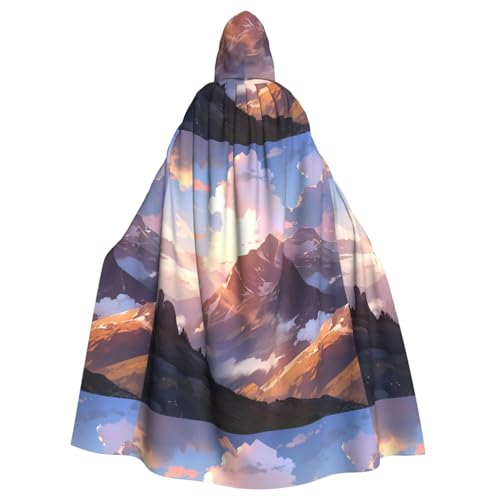 BROLEO Berge am Morgen Lichtdruck Halloween Erwachsene Kapuzenumhang Umhang ohne Reißverschluss, bequem für Kostümpartys BROLEO Berge am Morgen Lichtdruck Halloween Erwachsene Kapuzenumhang Umhang ohne Reißverschluss, bequem für Kostümpartys von BROLEO
