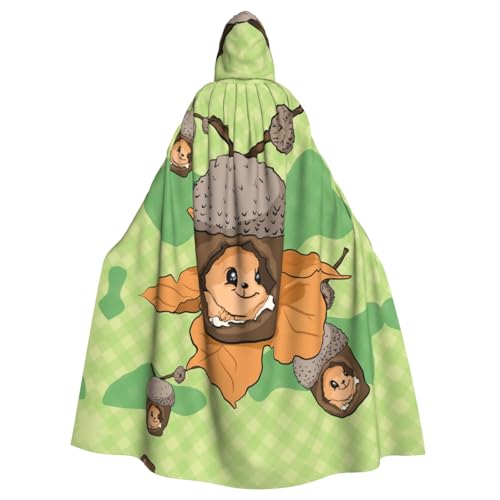 BROLEO Cartoon-Eichhörnchen-Druck, Halloween-Umhang mit Kapuze für Erwachsene, für Kostümpartys und Themenveranstaltungen BROLEO Cartoon-Eichhörnchen-Druck, Halloween-Umhang mit Kapuze für Erwachsene, für Kostümpartys und Themenveranstaltungen von BROLEO