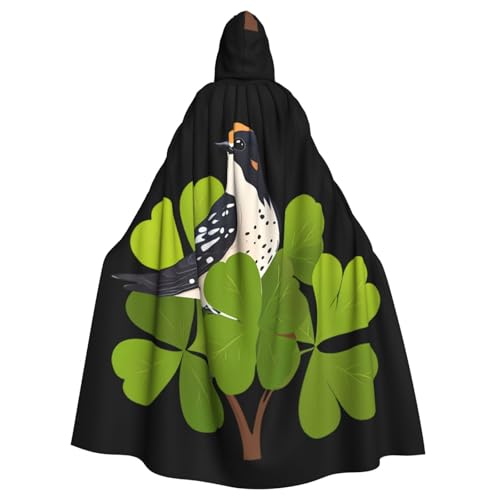 BROLEO Clover and Spotted Swallow Printing Halloween Adult Hooded Cape Men And Women'S Clothing Mantle Role-Playing von BROLEO