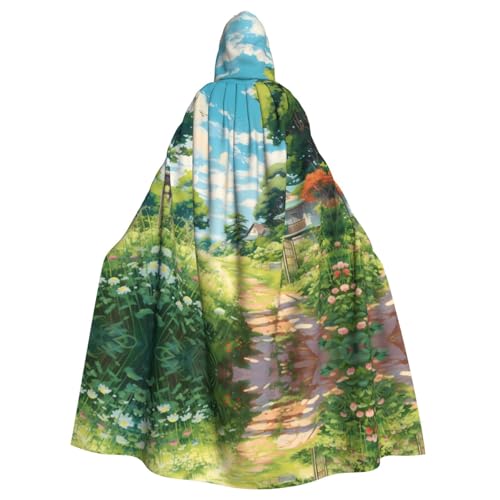 BROLEO Countryside Path Prints Halloween Erwachsene Kapuzenumhang für Kostümpartys und Themenveranstaltungen von BROLEO