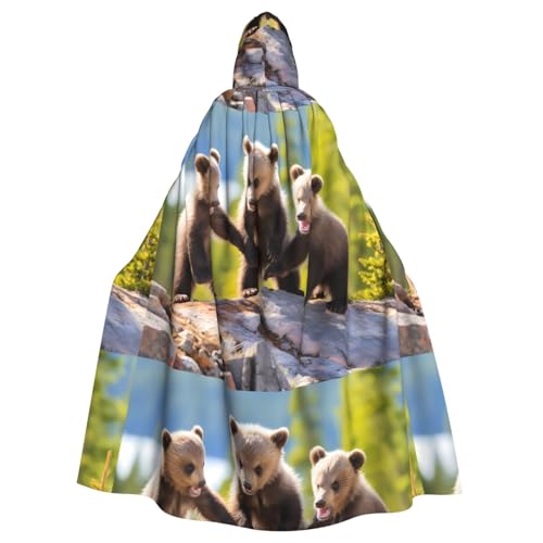 BROLEO Drei Bären spielen Druck Halloween Erwachsene Kapuzenumhang Herren und Damen Kleidung Mantle Rollenspiel BROLEO Drei Bären spielen Druck Halloween Erwachsene Kapuzenumhang Herren und Damen Kleidung Mantle Rollenspiel von BROLEO