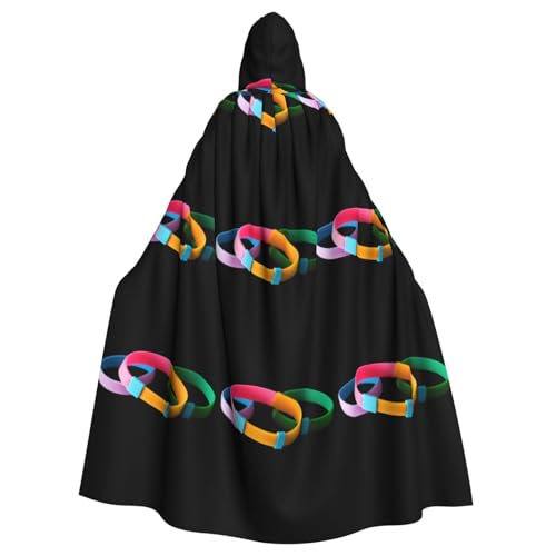 BROLEO Drei mehrfarbige Armbänder für Halloween, Erwachsenen-Kapuzenumhang ohne Reißverschluss, bequem für Kostümpartys BROLEO Drei mehrfarbige Armbänder für Halloween, Erwachsenen-Kapuzenumhang ohne Reißverschluss, bequem für Kostümpartys von BROLEO