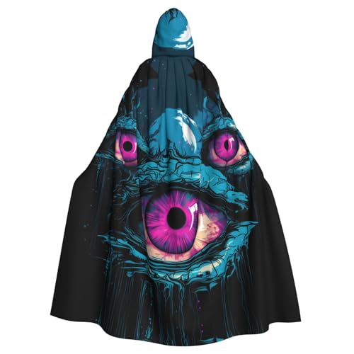 BROLEO Dreiäugiger Monster-Druck, Halloween-Umhang mit Kapuze für Erwachsene, für Kostümpartys und Themenveranstaltungen BROLEO Dreiäugiger Monster-Druck, Halloween-Umhang mit Kapuze für Erwachsene, für Kostümpartys und Themenveranstaltungen von BROLEO