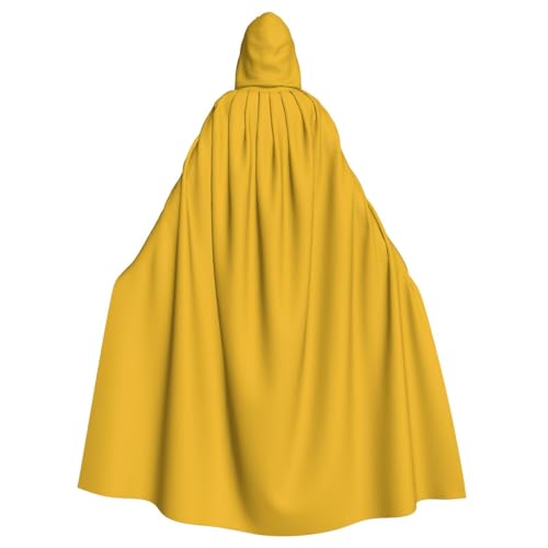 BROLEO Einfarbiger goldfarbener Halloween-Umhang mit Kapuze für Erwachsene, für Kostümpartys und Themenveranstaltungen von BROLEO