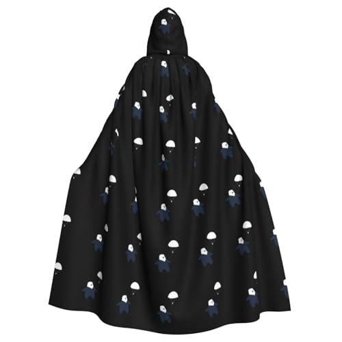 BROLEO Fallschirm-Bär-Puppen-Druck, Halloween, Erwachsenen-Kapuzenumhang, Herren- und Damenbekleidung, Mantel, Rollenspiel BROLEO Fallschirm-Bär-Puppen-Druck, Halloween, Erwachsenen-Kapuzenumhang, Herren- und Damenbekleidung, Mantel, Rollenspiel von BROLEO