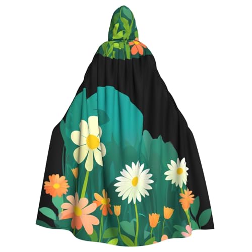BROLEO Fantasieblumen-Walddruck, Halloween-Umhang mit Kapuze, kein Reißverschluss, bequem für Kostümpartys BROLEO Fantasieblumen-Walddruck, Halloween-Umhang mit Kapuze, kein Reißverschluss, bequem für Kostümpartys von BROLEO