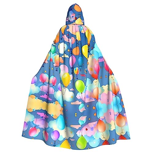 BROLEO Farbenfroher Ballon-Druck, Halloween, Erwachsenen-Kapuzenumhang für Kostümpartys und Themenveranstaltungen BROLEO Farbenfroher Ballon-Druck, Halloween, Erwachsenen-Kapuzenumhang für Kostümpartys und Themenveranstaltungen von BROLEO