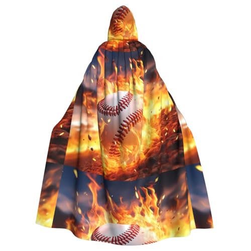 BROLEO Feuer-Baseball-Druck, Halloween, Erwachsene, Kapuzenumhang, Herren- und Damenbekleidung, Mantel, Rollenspiel BROLEO Feuer-Baseball-Druck, Halloween, Erwachsene, Kapuzenumhang, Herren- und Damenbekleidung, Mantel, Rollenspiel von BROLEO