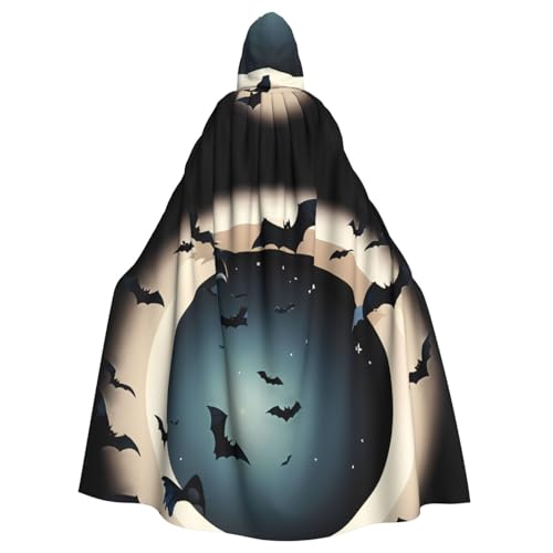 BROLEO Fledermäuse in einem schwarzen Loch, bedruckt, Halloween-Umhang mit Kapuze, kein Reißverschluss, bequem für Kostümpartys BROLEO Fledermäuse in einem schwarzen Loch, bedruckt, Halloween-Umhang mit Kapuze, kein Reißverschluss, bequem für Kostümpartys von BROLEO
