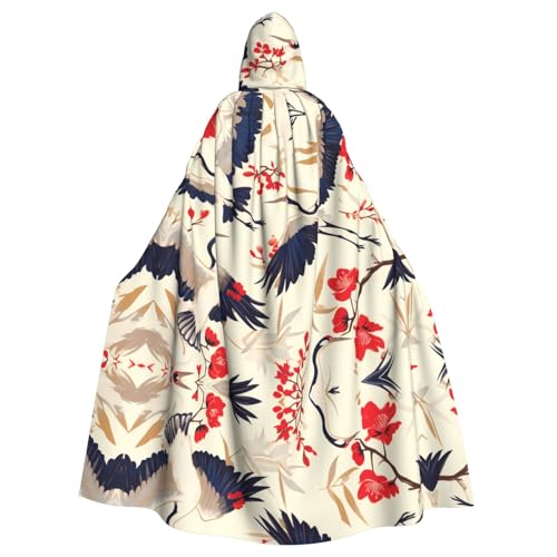 BROLEO Fliegender Vögel, Kranichreiher-Druck, Halloween, Erwachsenen-Umhang mit Kapuze, für Kostümpartys und Themenveranstaltungen BROLEO Fliegender Vögel, Kranichreiher-Druck, Halloween, Erwachsenen-Umhang mit Kapuze, für Kostümpartys und Themenveranstaltungen von BROLEO
