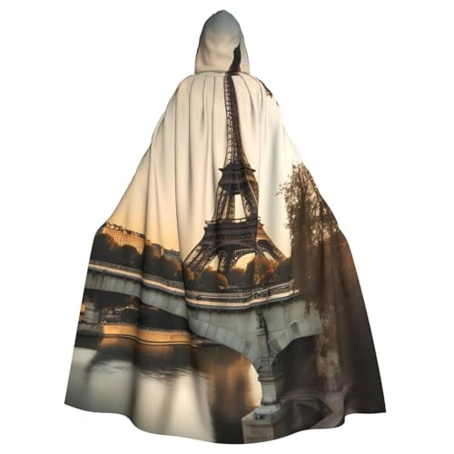 BROLEO Französischer Paris-Tour-Eiffelturm-Druck, Halloween, Erwachsenen-Kapuzenumhang für Kostümpartys und Themenveranstaltungen BROLEO Französischer Paris-Tour-Eiffelturm-Druck, Halloween, Erwachsenen-Kapuzenumhang für Kostümpartys und Themenveranstaltungen von BROLEO
