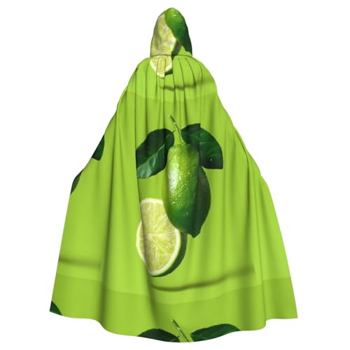 BROLEO Frischer Limetten-Druck, Halloween-Umhang mit Kapuze, für Erwachsene, ohne Reißverschluss, bequem für Kostümpartys von BROLEO