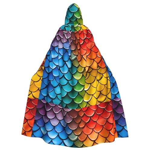 BROLEO Gelbe, blaue und rote Schuppenaufdruck, Halloween, Erwachsenen-Kapuzenumhang, Herren- und Damenbekleidung, Mantel, Rollenspiel BROLEO Gelbe, blaue und rote Schuppenaufdruck, Halloween, Erwachsenen-Kapuzenumhang, Herren- und Damenbekleidung, Mantel, Rollenspiel von BROLEO