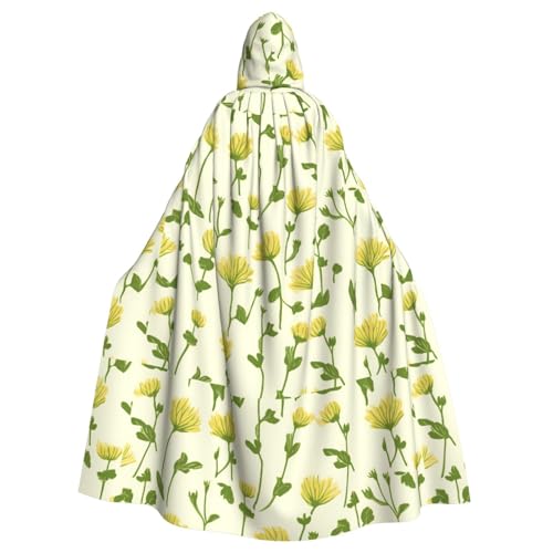 BROLEO Gelber Chrysanthemen-Druck, Halloween, Erwachsenen-Kapuzenumhang, Herren- und Damenbekleidung, Mantel, Rollenspiel BROLEO Gelber Chrysanthemen-Druck, Halloween, Erwachsenen-Kapuzenumhang, Herren- und Damenbekleidung, Mantel, Rollenspiel von BROLEO