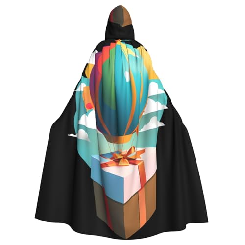 BROLEO Geschenk-Box auf Heißluftballon-Druck, Halloween, Erwachsenen-Kapuzenumhang, Herren- und Damenbekleidung, Mantel, Rollenspiel BROLEO Geschenk-Box auf Heißluftballon-Druck, Halloween, Erwachsenen-Kapuzenumhang, Herren- und Damenbekleidung, Mantel, Rollenspiel von BROLEO