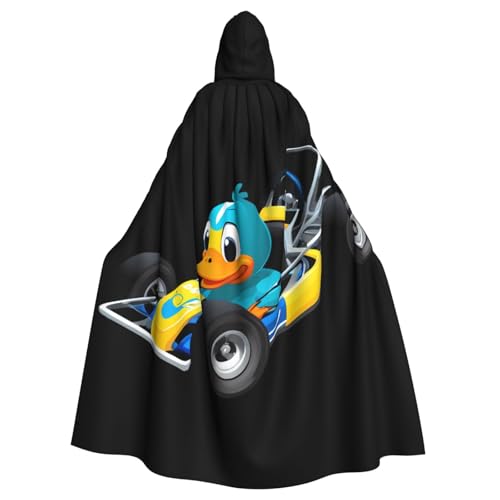 BROLEO Go Kart Kapuzenumhang mit Entenaufdruck, Halloween, Erwachsene, für Herren und Damen, Mantel, Rollenspiel BROLEO Go Kart Kapuzenumhang mit Entenaufdruck, Halloween, Erwachsene, für Herren und Damen, Mantel, Rollenspiel von BROLEO