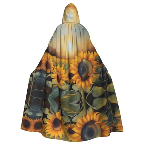 BROLEO Goldener Sonnenblumen-Aufdruck, Halloween, Erwachsenen-Kapuzenumhang für Kostümpartys und Themenveranstaltungen BROLEO Goldener Sonnenblumen-Aufdruck, Halloween, Erwachsenen-Kapuzenumhang für Kostümpartys und Themenveranstaltungen von BROLEO