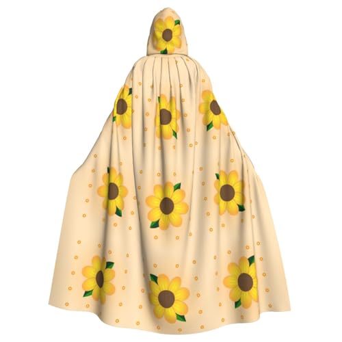 BROLEO Goldener Sonnenblumen-Aufdruck, Halloween, Erwachsenen-Kapuzenumhang für Kostümpartys und Themenveranstaltungen BROLEO Goldener Sonnenblumen-Aufdruck, Halloween, Erwachsenen-Kapuzenumhang für Kostümpartys und Themenveranstaltungen von BROLEO
