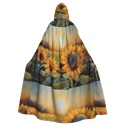 BROLEO Goldener Sonnenblumen-Druck, Halloween, Erwachsenen-Kapuzenumhang, Herren- und Damenbekleidung, Mantel, Rollenspiel BROLEO Goldener Sonnenblumen-Druck, Halloween, Erwachsenen-Kapuzenumhang, Herren- und Damenbekleidung, Mantel, Rollenspiel von BROLEO