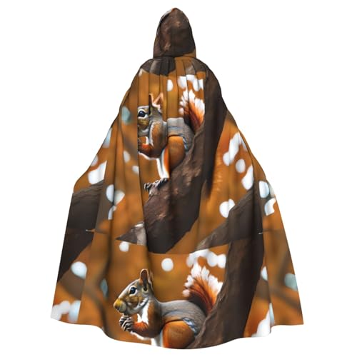 BROLEO Halloween-Kapuzenumhang mit Eichhörnchen im Baumdruck, kein Reißverschluss, bequem für Kostümpartys BROLEO Halloween-Kapuzenumhang mit Eichhörnchen im Baumdruck, kein Reißverschluss, bequem für Kostümpartys von BROLEO