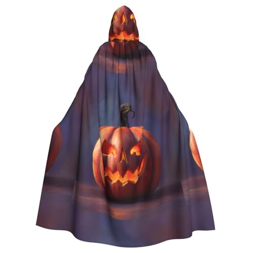 BROLEO Halloween-Kürbis-Druck, Halloween-Umhang mit Kapuze, ohne Reißverschluss, bequem für Kostümpartys BROLEO Halloween-Kürbis-Druck, Halloween-Umhang mit Kapuze, ohne Reißverschluss, bequem für Kostümpartys von BROLEO