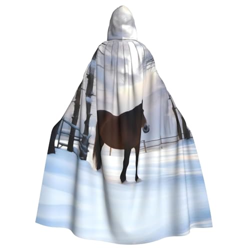 BROLEO Horse Nature Winter-Druck Halloween Erwachsene Kapuzenumhang für Kostümpartys und Themenveranstaltungen BROLEO Horse Nature Winter-Druck Halloween Erwachsene Kapuzenumhang für Kostümpartys und Themenveranstaltungen von BROLEO