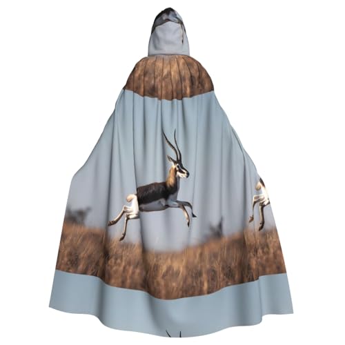 BROLEO Impala Spring-Prints, Halloween-Umhang mit Kapuze, für Erwachsene, ohne Reißverschluss, bequem für Kostümpartys von BROLEO