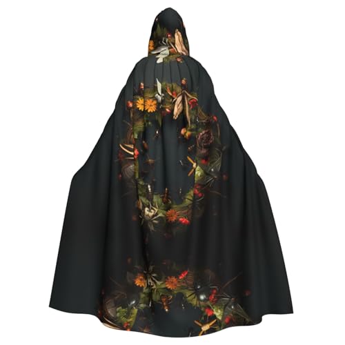BROLEO Käferkranz-Aufdruck, Halloween, Erwachsenen-Umhang mit Kapuze, für Kostümpartys und Themenveranstaltungen BROLEO Käferkranz-Aufdruck, Halloween, Erwachsenen-Umhang mit Kapuze, für Kostümpartys und Themenveranstaltungen von BROLEO