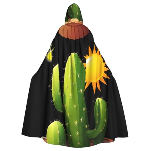 BROLEO Kaktus in der Sonne Druck Halloween Erwachsene Kapuzenumhang Umhang ohne Reißverschluss, bequem für Kostümpartys BROLEO Kaktus in der Sonne Druck Halloween Erwachsene Kapuzenumhang Umhang ohne Reißverschluss, bequem für Kostümpartys von BROLEO
