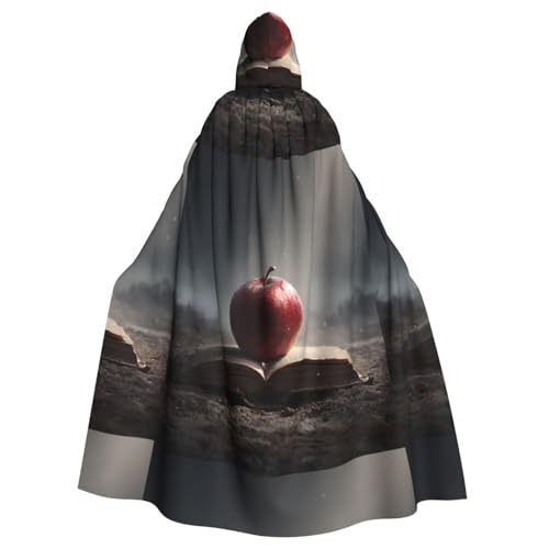 BROLEO Kapuzenumhang für Erwachsene, Motiv: Apple On The Book, kein Reißverschluss, bequem für Kostümpartys BROLEO Kapuzenumhang für Erwachsene, Motiv: Apple On The Book, kein Reißverschluss, bequem für Kostümpartys von BROLEO