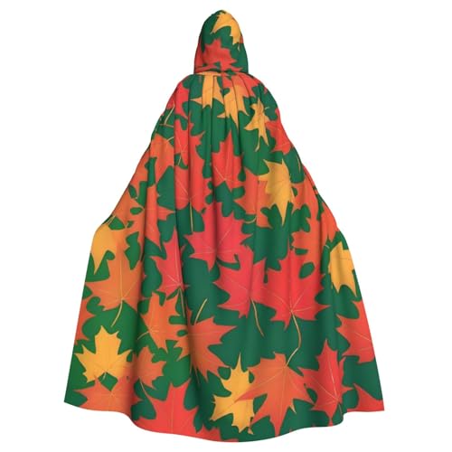BROLEO Kapuzenumhang für Herren und Damen, Ahornblatt-Druck, Halloween-Motiv, Rollenspiel BROLEO Kapuzenumhang für Herren und Damen, Ahornblatt-Druck, Halloween-Motiv, Rollenspiel von BROLEO