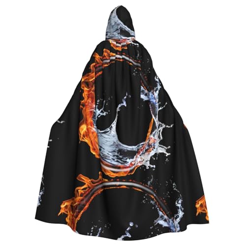 BROLEO Kapuzenumhang für Herren und Damen, Motiv: Wasserfeuerrad, für Halloween, Erwachsene, Rollenspiel BROLEO Kapuzenumhang für Herren und Damen, Motiv: Wasserfeuerrad, für Halloween, Erwachsene, Rollenspiel von BROLEO