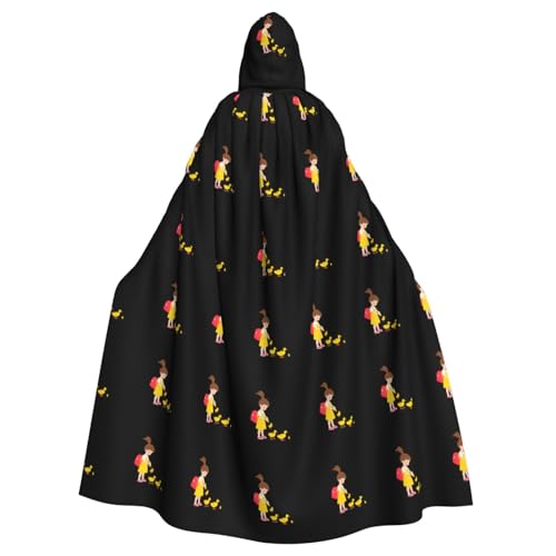 BROLEO Kapuzenumhang für kleine Mädchen, die Entenküken füttern, für Halloween, Erwachsene, ohne Reißverschluss, bequem für Kostümpartys BROLEO Kapuzenumhang für kleine Mädchen, die Entenküken füttern, für Halloween, Erwachsene, ohne Reißverschluss, bequem für Kostümpartys von BROLEO