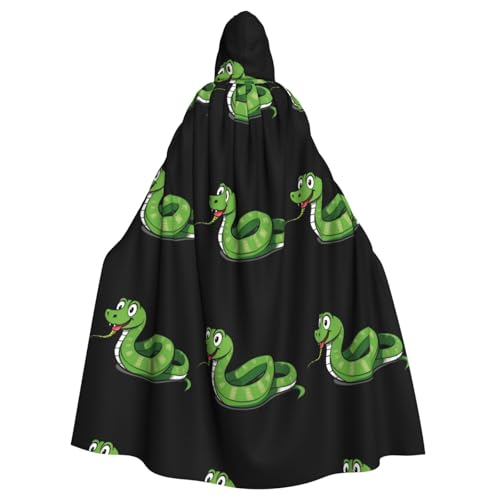BROLEO Kapuzenumhang mit Aufschrift "A Happy Year Of The Snake" für Halloween, Erwachsene, für Herren und Damen, Mantel, Rollenspiel von BROLEO