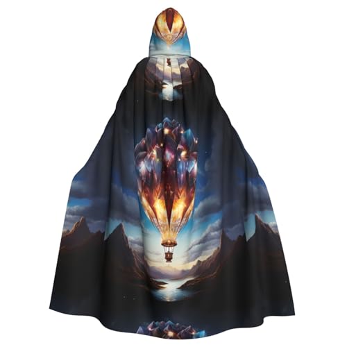 BROLEO Kapuzenumhang mit Diamanten auf Heißluftballon-Druck, Halloween, Erwachsene, ohne Reißverschluss, bequem für Kostümpartys BROLEO Kapuzenumhang mit Diamanten auf Heißluftballon-Druck, Halloween, Erwachsene, ohne Reißverschluss, bequem für Kostümpartys von BROLEO