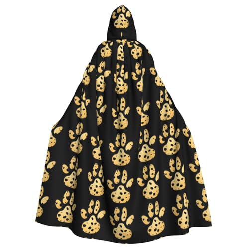 BROLEO Kapuzenumhang mit Leopardenmuster, Hundepfotenabdruck, Halloween, Erwachsene, ohne Reißverschluss, bequem für Kostümpartys BROLEO Kapuzenumhang mit Leopardenmuster, Hundepfotenabdruck, Halloween, Erwachsene, ohne Reißverschluss, bequem für Kostümpartys von BROLEO