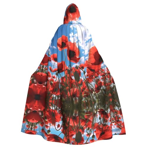 BROLEO Kapuzenumhang mit Mohnblumen-Aufdruck, Halloween, Erwachsene, für Kostümpartys und Themenveranstaltungen BROLEO Kapuzenumhang mit Mohnblumen-Aufdruck, Halloween, Erwachsene, für Kostümpartys und Themenveranstaltungen von BROLEO