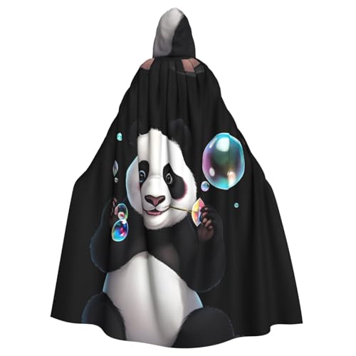 BROLEO Kapuzenumhang mit Panda-Blasen-Aufdruck, für Erwachsene, ohne Reißverschluss, bequem für Kostümpartys von BROLEO