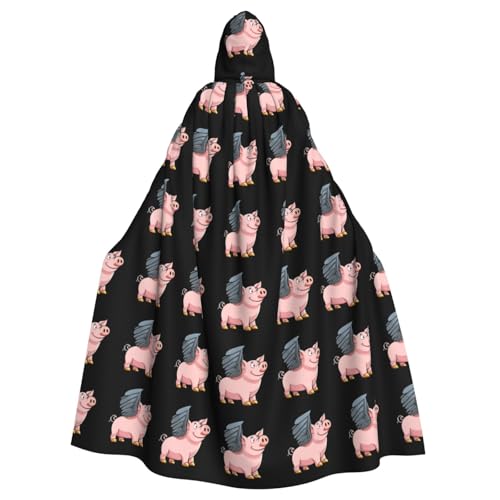 BROLEO Kapuzenumhang mit Schwein mit Flügeln, für Halloween, Erwachsene, für Kostümpartys und Themenveranstaltungen BROLEO Kapuzenumhang mit Schwein mit Flügeln, für Halloween, Erwachsene, für Kostümpartys und Themenveranstaltungen von BROLEO