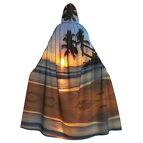 BROLEO Kapuzenumhang mit Sonnenuntergang und Stranddruck, Halloween, Erwachsene, für Kostümpartys und Themenveranstaltungen BROLEO Kapuzenumhang mit Sonnenuntergang und Stranddruck, Halloween, Erwachsene, für Kostümpartys und Themenveranstaltungen von BROLEO