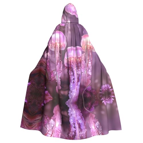 BROLEO Kapuzenumhang mit drei rosa Quallen, Halloween, Erwachsene, für Kostümpartys und Themenveranstaltungen BROLEO Kapuzenumhang mit drei rosa Quallen, Halloween, Erwachsene, für Kostümpartys und Themenveranstaltungen von BROLEO
