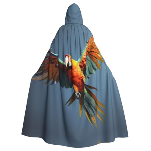 BROLEO Kapuzenumhang mit fliegendem Papageien-Druck, für Erwachsene, für Kostümpartys und Themenveranstaltungen BROLEO Kapuzenumhang mit fliegendem Papageien-Druck, für Erwachsene, für Kostümpartys und Themenveranstaltungen von BROLEO