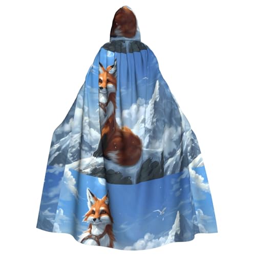 BROLEO Kapuzenumhang mit gelbem Fuchs auf dem Berg, für Halloween, Erwachsene, für Herren und Damen, Mantel, Rollenspiel BROLEO Kapuzenumhang mit gelbem Fuchs auf dem Berg, für Halloween, Erwachsene, für Herren und Damen, Mantel, Rollenspiel von BROLEO