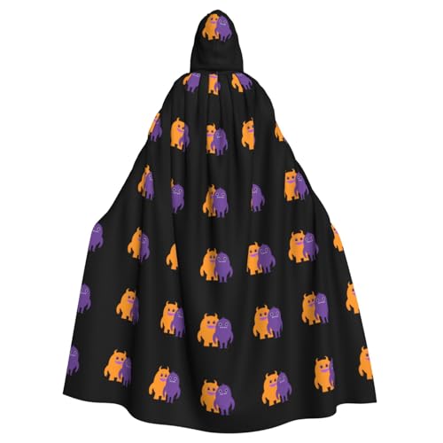 BROLEO Kapuzenumhang mit orangefarbenem Monster und violettem Monster, für Halloween, Erwachsene, für Kostümpartys und Themenveranstaltungen BROLEO Kapuzenumhang mit orangefarbenem Monster und violettem Monster, für Halloween, Erwachsene, für Kostümpartys und Themenveranstaltungen von BROLEO