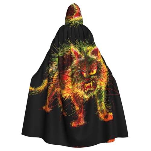 BROLEO Kapuzenumhang mit schrecklicher Katze, für Halloween, Erwachsene, für Kostümpartys und Themenveranstaltungen BROLEO Kapuzenumhang mit schrecklicher Katze, für Halloween, Erwachsene, für Kostümpartys und Themenveranstaltungen von BROLEO