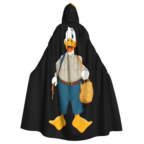 BROLEO Kleine Ente mit Strohbeutel, bedruckt, Halloween, Erwachsene, Kapuzenumhang, Herren- und Damenbekleidung, Mantel, Rollenspiel von BROLEO
