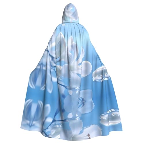 BROLEO Kleine weiße Blumen in Blüte, bedruckt, Halloween, Erwachsenen-Umhang mit Kapuze, für Kostümpartys und Themenveranstaltungen BROLEO Kleine weiße Blumen in Blüte, bedruckt, Halloween, Erwachsenen-Umhang mit Kapuze, für Kostümpartys und Themenveranstaltungen von BROLEO