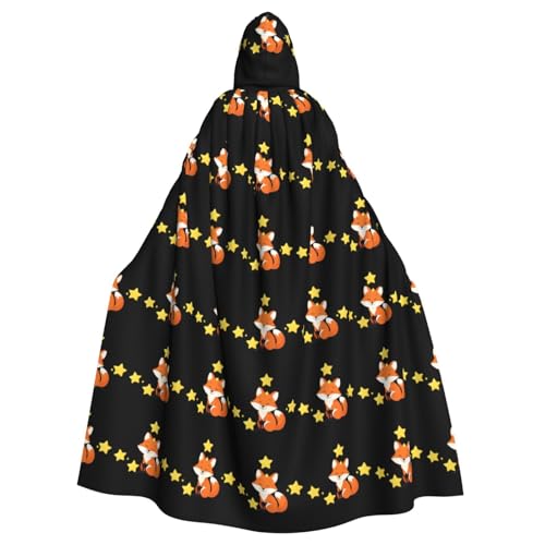 BROLEO Kleiner Fuchs, Sternen-Druck, Halloween-Umhang mit Kapuze, kein Reißverschluss, bequem für Kostümpartys BROLEO Kleiner Fuchs, Sternen-Druck, Halloween-Umhang mit Kapuze, kein Reißverschluss, bequem für Kostümpartys von BROLEO